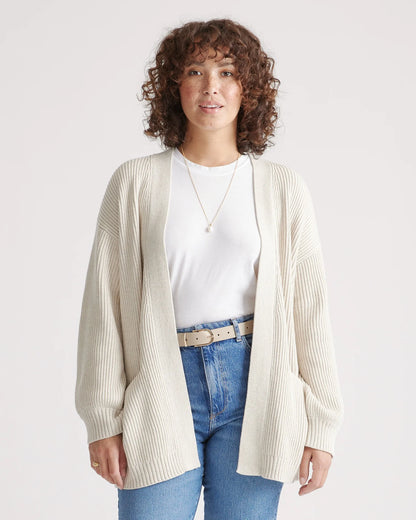 100% Organic Cotton Oversized Cardigan - XS / Camel