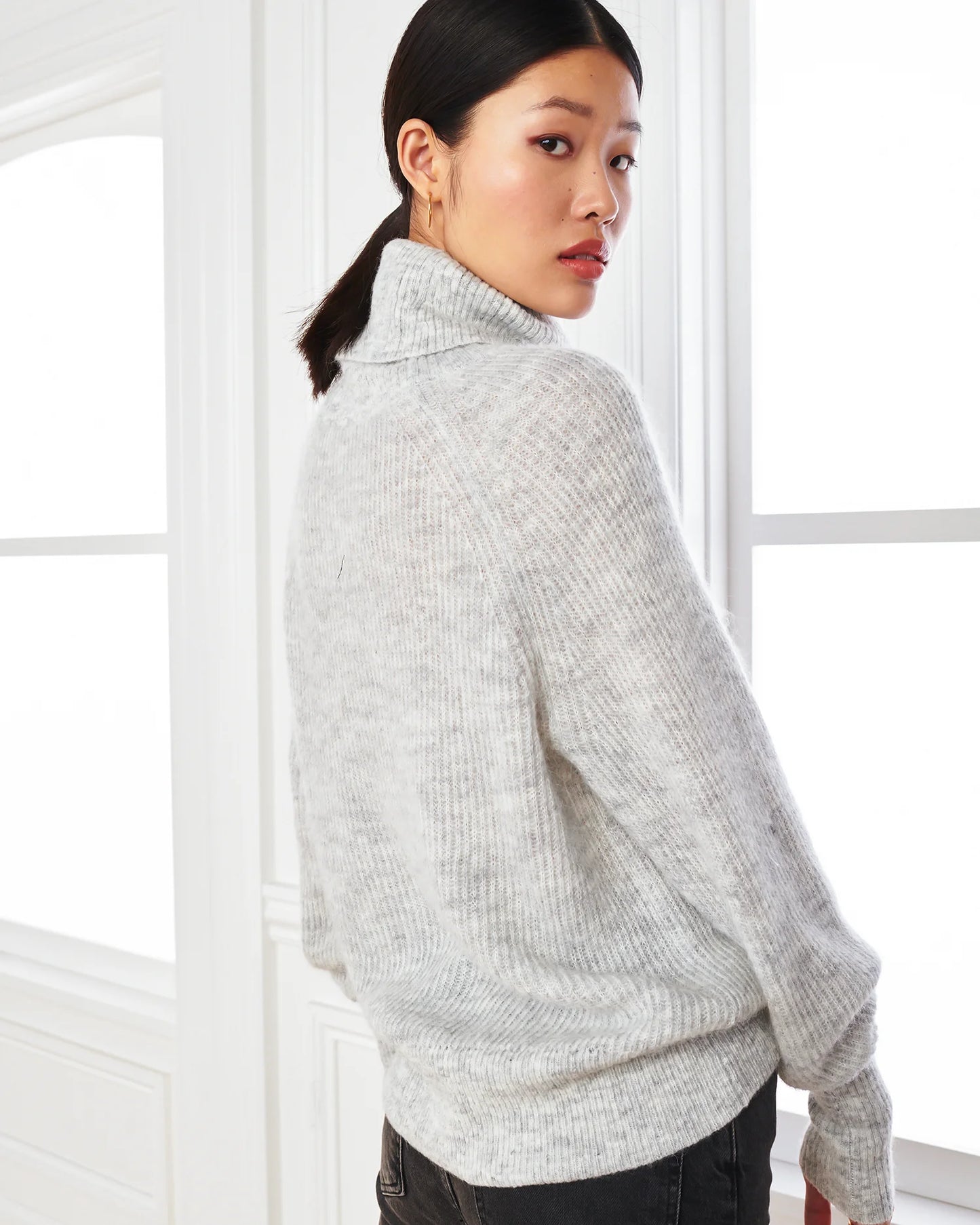 Baby Alpaca-Wool Turtleneck - XS / Light Grey