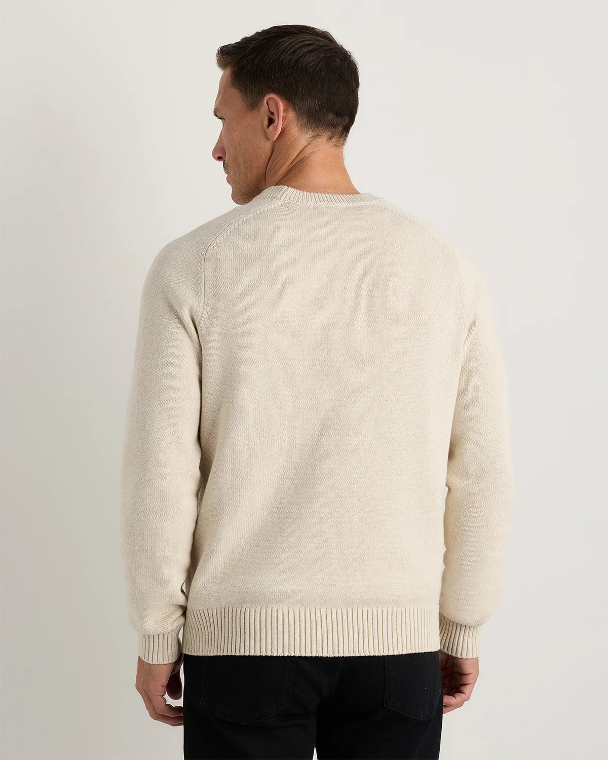 100% Organic Cotton Crewneck Sweater - S / Speckled Beige