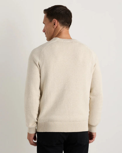 100% Organic Cotton Crewneck Sweater - S / Speckled Beige