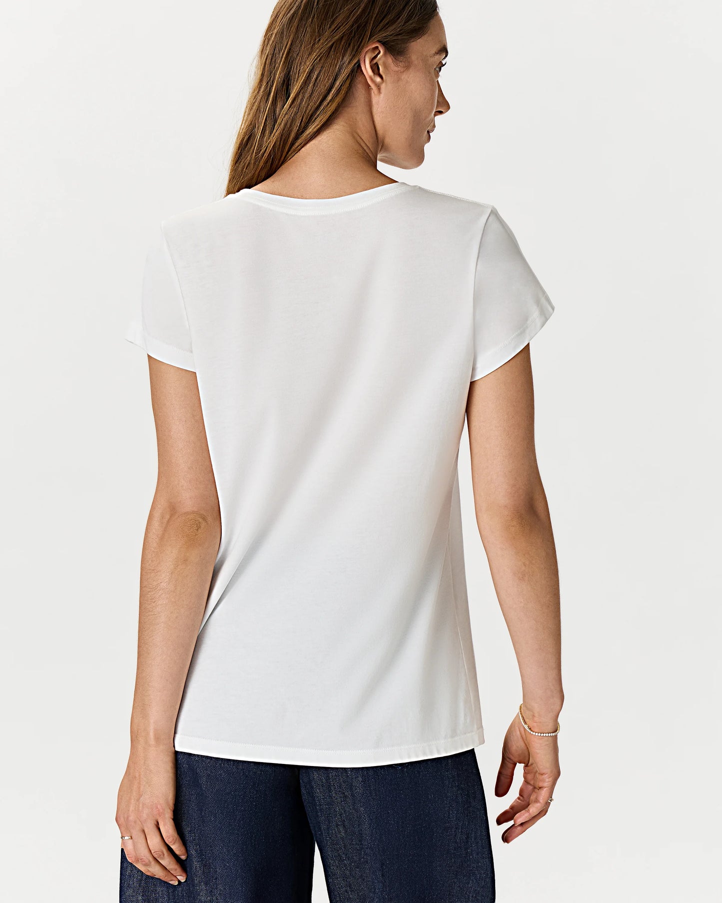 Cotton Modal Crew Neck Swing Tee - XS / White