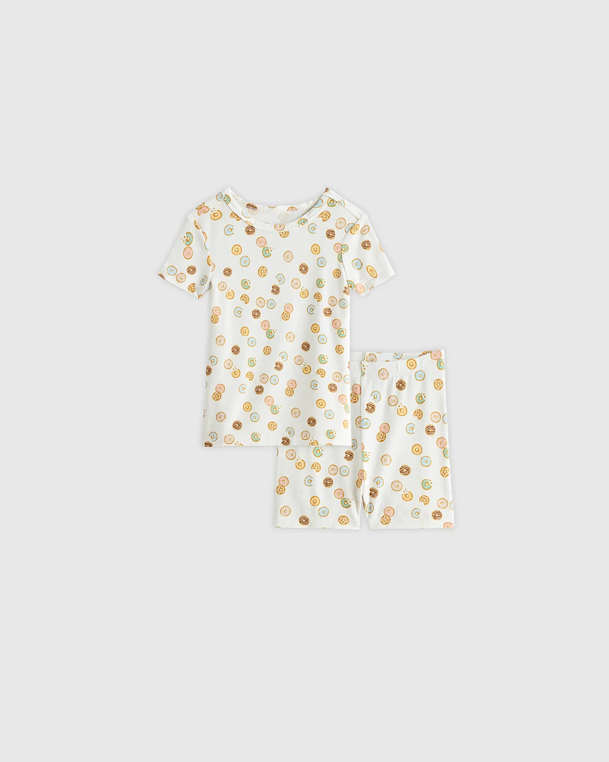 Bamboo Short Sleeve and Shorts Pajama Set - 12-18M / Lavender Hearts