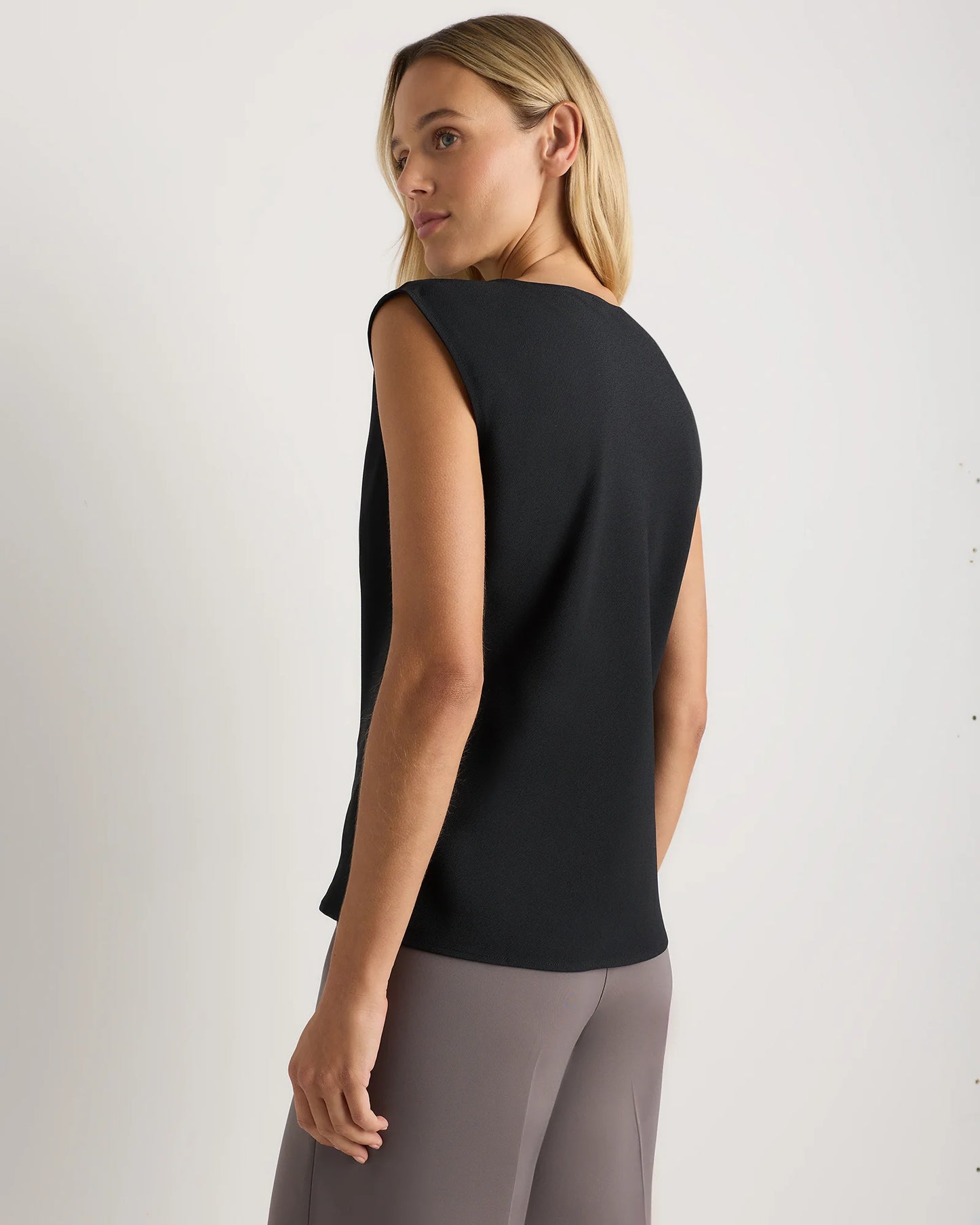 Draped Matte Cowl Neck Tank - XS / Porcelain Ivory