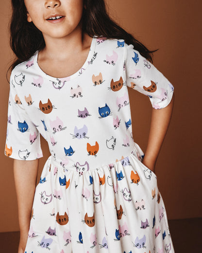 Organic Cotton Skater Dress - 6 / Sweet Cherries