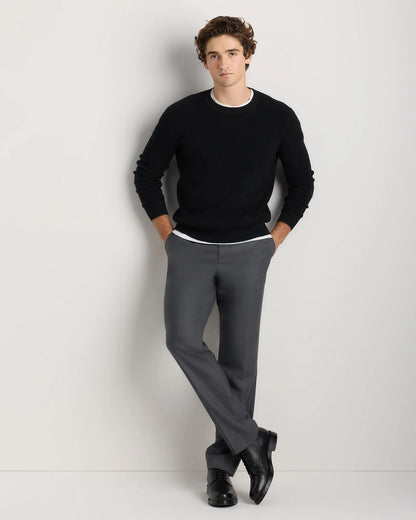Organic Cotton Cashmere Waffle Crewneck Sweater - S / Bayberry Olive