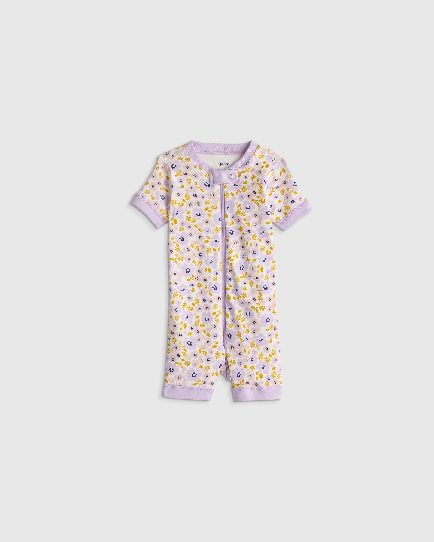 100% Organic Cotton Shortie Onesie Pajama - 0-3M / Animal Faces