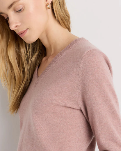 Mongolian Cashmere V-Neck Sweater - XS / Rich Burgundy