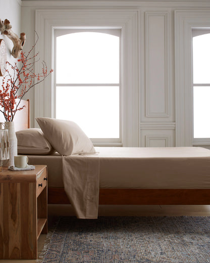 Organic Brushed Cotton Sheet Set - Twin / Toffee