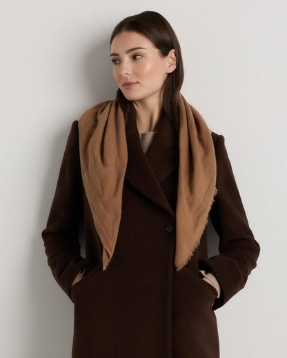 Mongolian Cashmere Square Scarf - One Size / Rich Burgundy