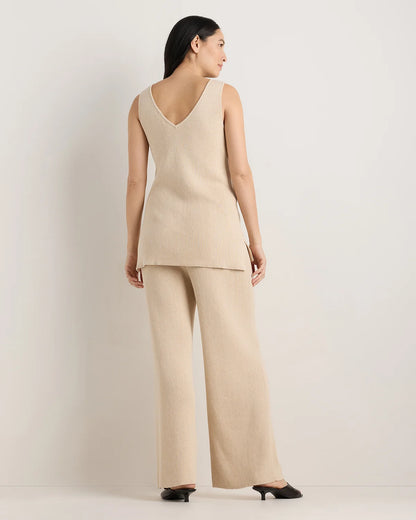 Cotton Cashmere Maternity and Nursing V-Neck Tank - XS / Mocha Heather
