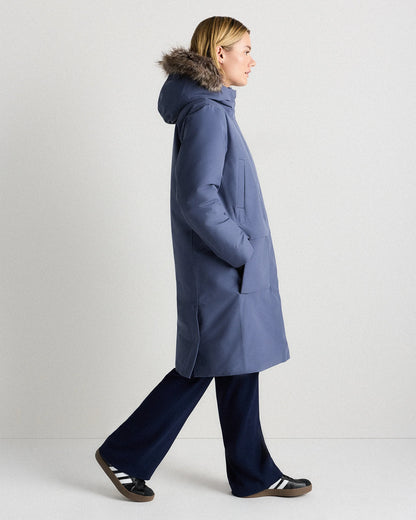 Responsible Down Hooded Long Parka - XS / Storm Blue