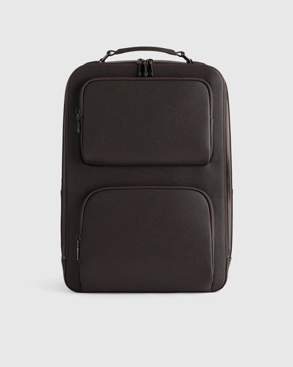 Italian Saffiano Laptop Backpack - One Size / Hickory