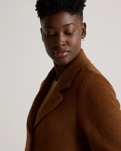 Camel Hair Single-Breasted Midi Coat - XS / Mocha Brown