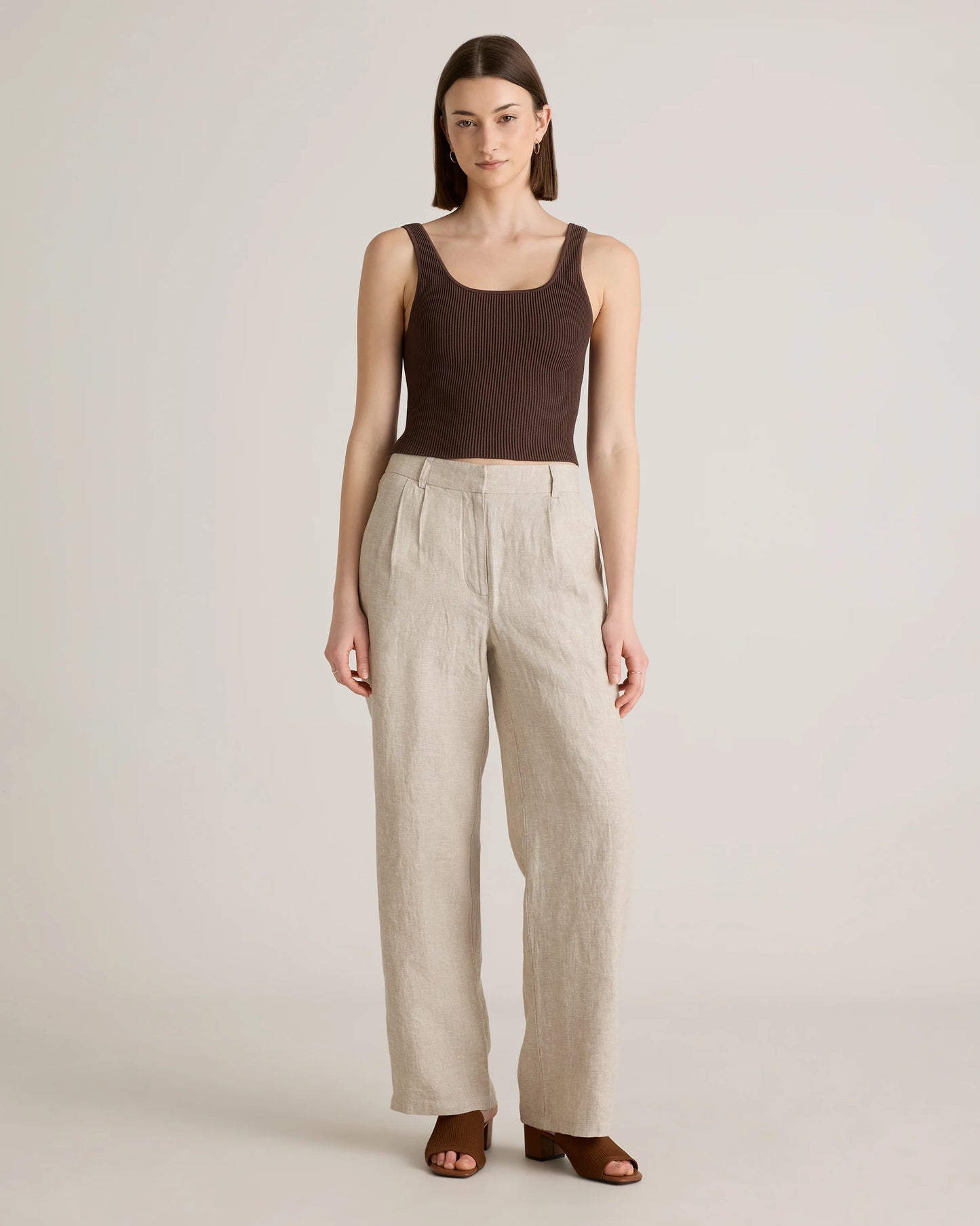 100% European Linen Pleated Trouser - 0 / Bayberry Olive