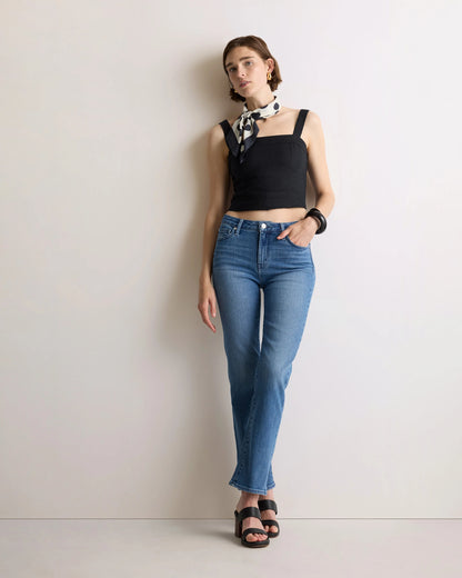 Bella Stretch Straight Jeans - 24 / Twilight Blue Fray