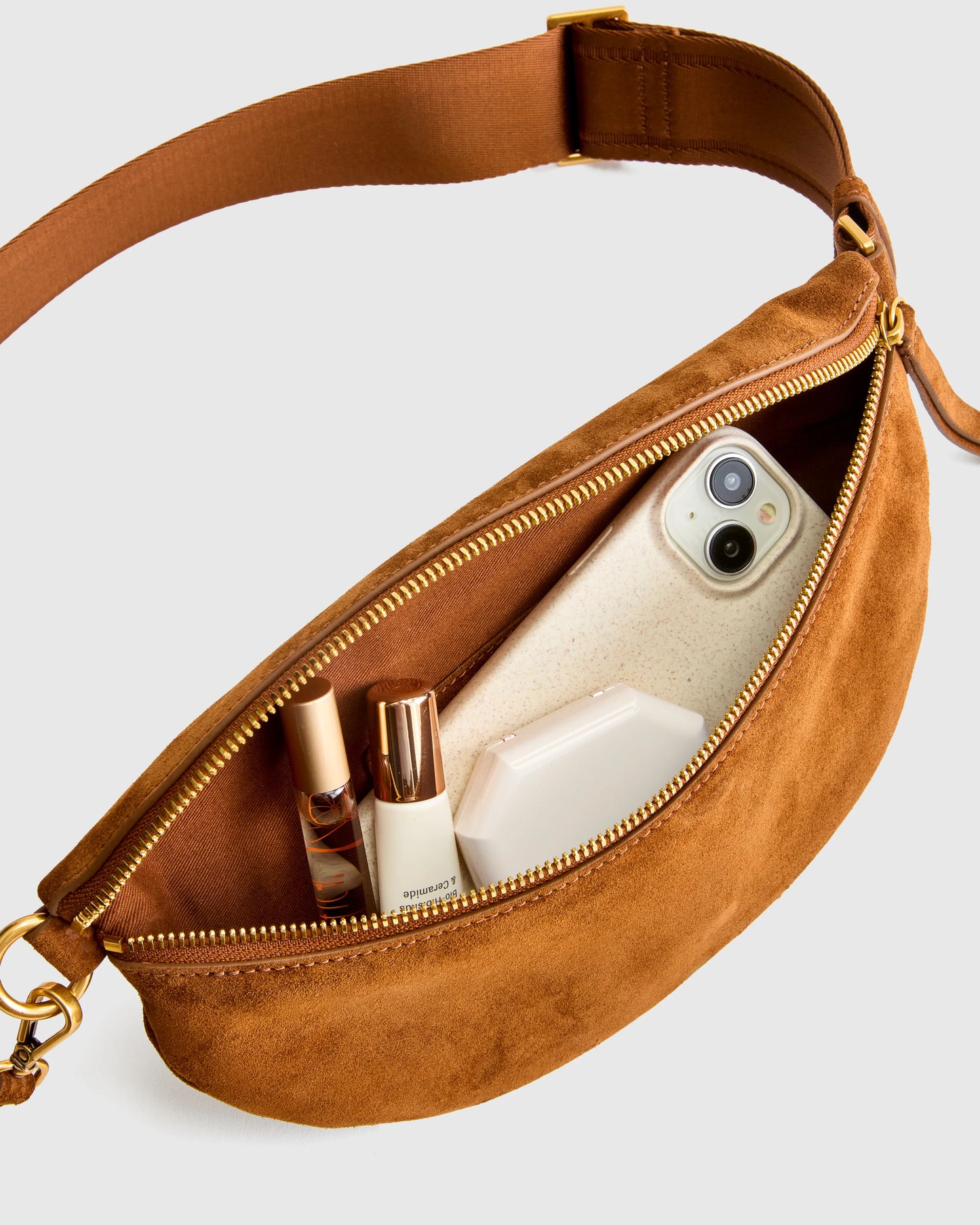 Quinn Suede Sling Bag - One Size / Whiskey