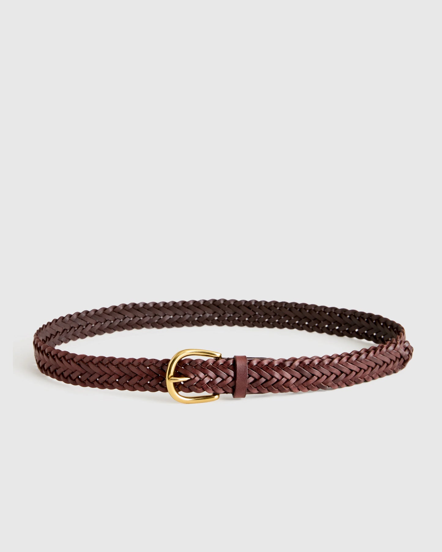 Josie European Leather Braided Belt - XS / Saddle