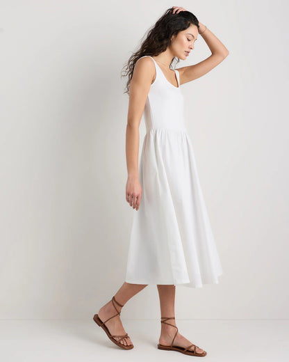 Cotton Mixed Media Tank Dress - XS / Pale Custard Yellow