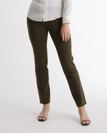 Ultra-Stretch Ponte Straight Leg Pants - XS / Morel Grey