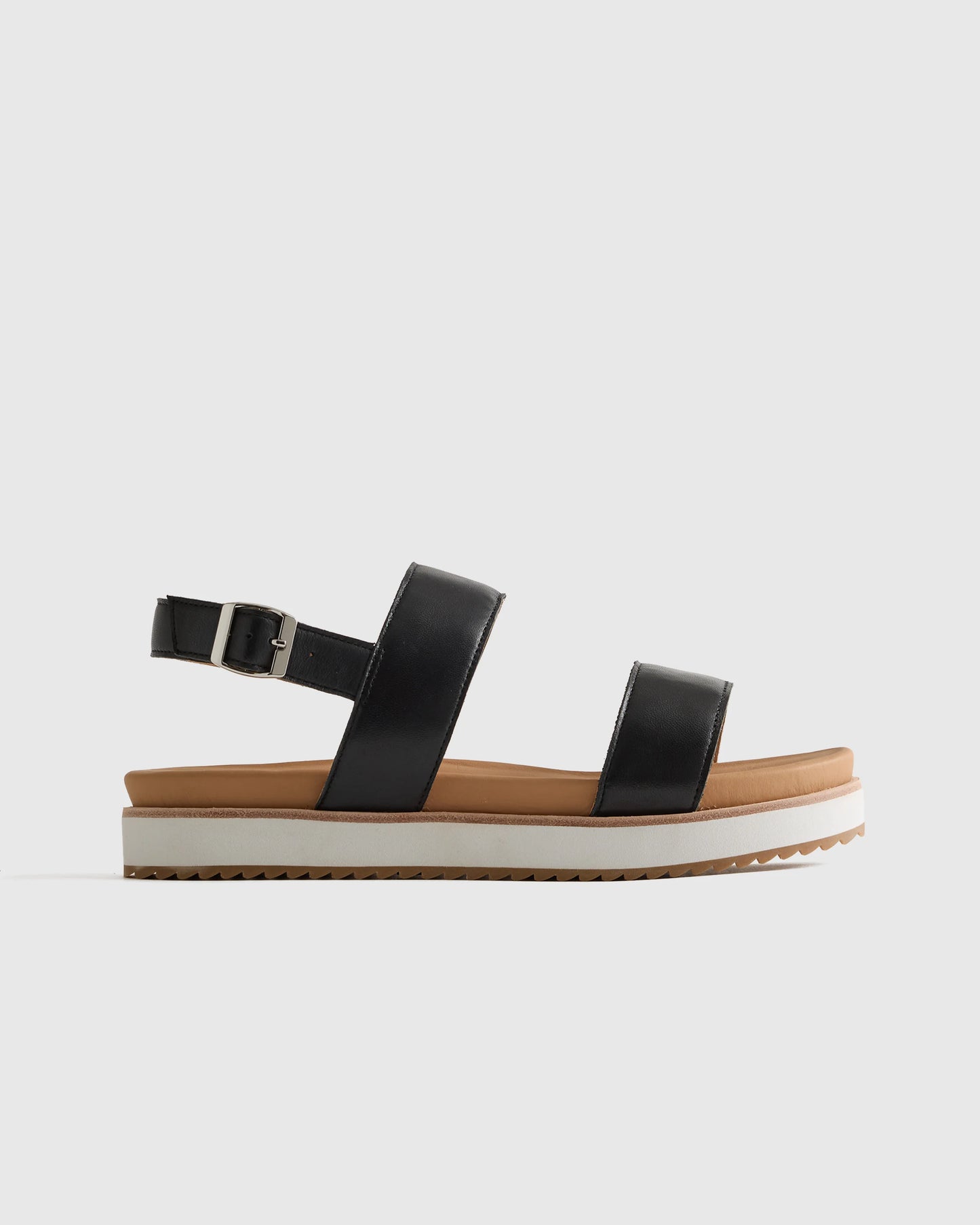 Italian Leather Platform Sandal - 5 / Bone