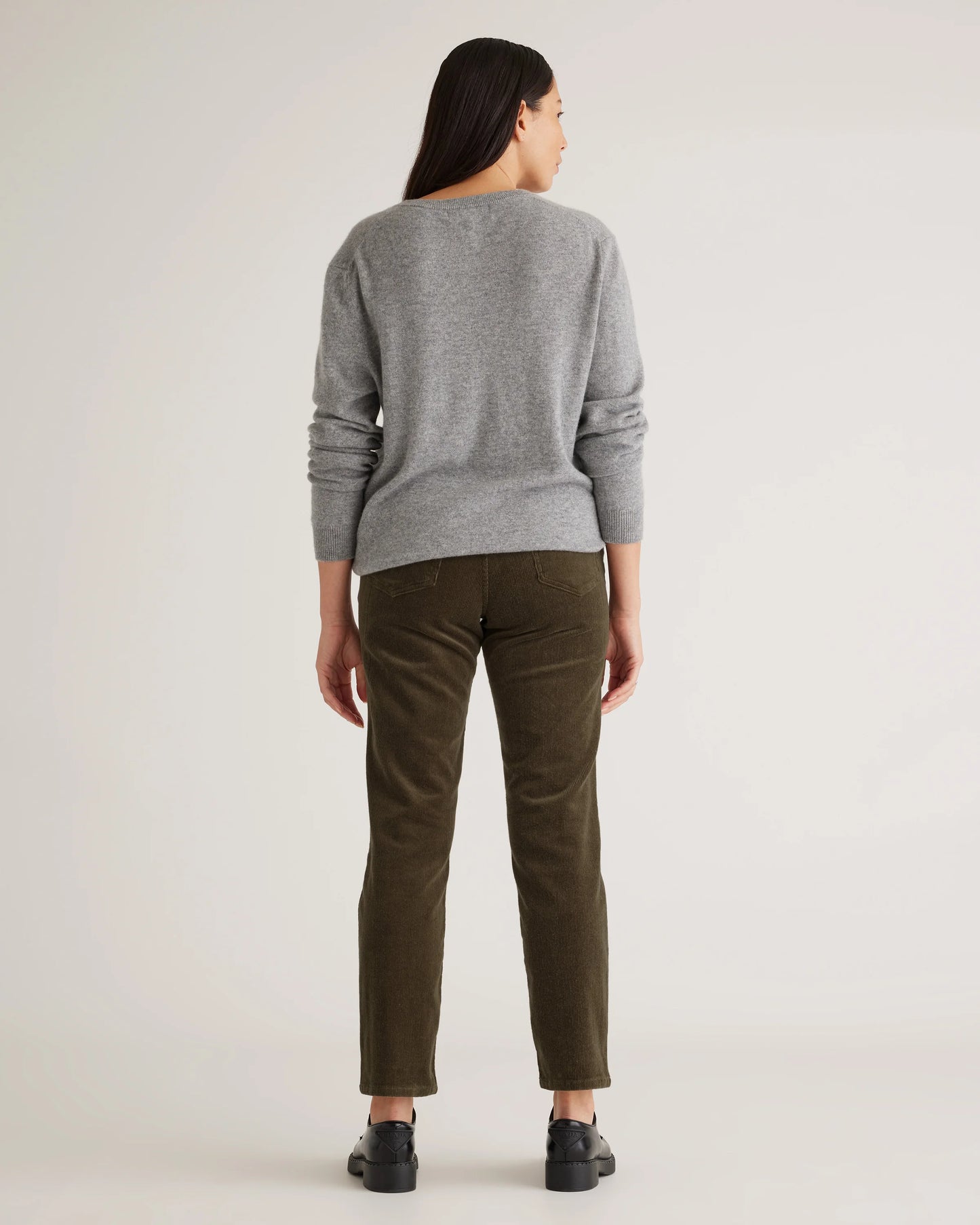 Organic Stretch Corduroy Straight Leg Pants - 0 / Espresso