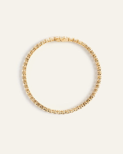 14K Gold Lab Grown Diamond Tennis Bracelet - 7ctw - 6.5" / Yellow Gold