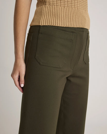 Ultra-Stretch Ponte Cropped Wide Leg Pants - 0 / Espresso