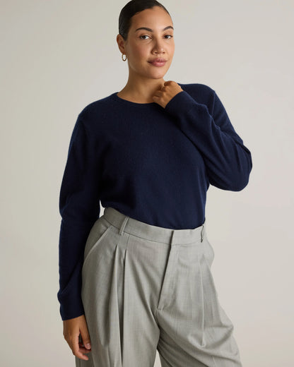 Mongolian Cashmere Crewneck Sweater - XS / Ivory