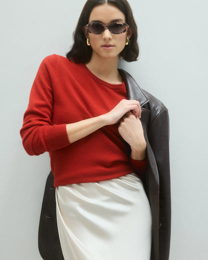 Mongolian Cashmere Crewneck Sweater - XS / Ivory