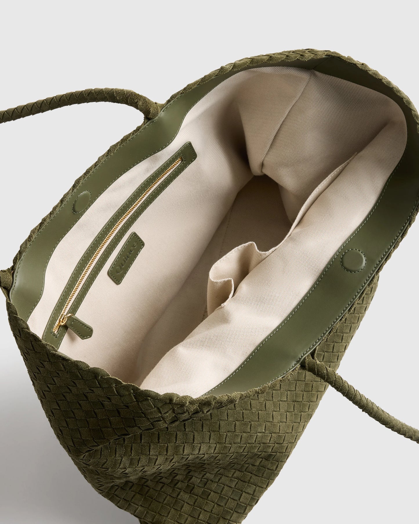 Siena Suede Handwoven Tote - One Size / Pebble