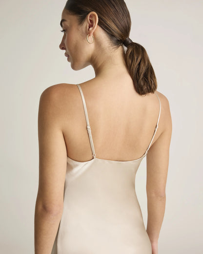 100% Washable Silk Maxi Slip Dress - XS / Cordovan Red Hibiscus