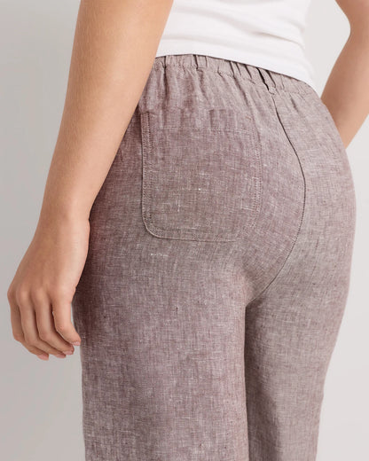 100% European Linen Pants - XS / White