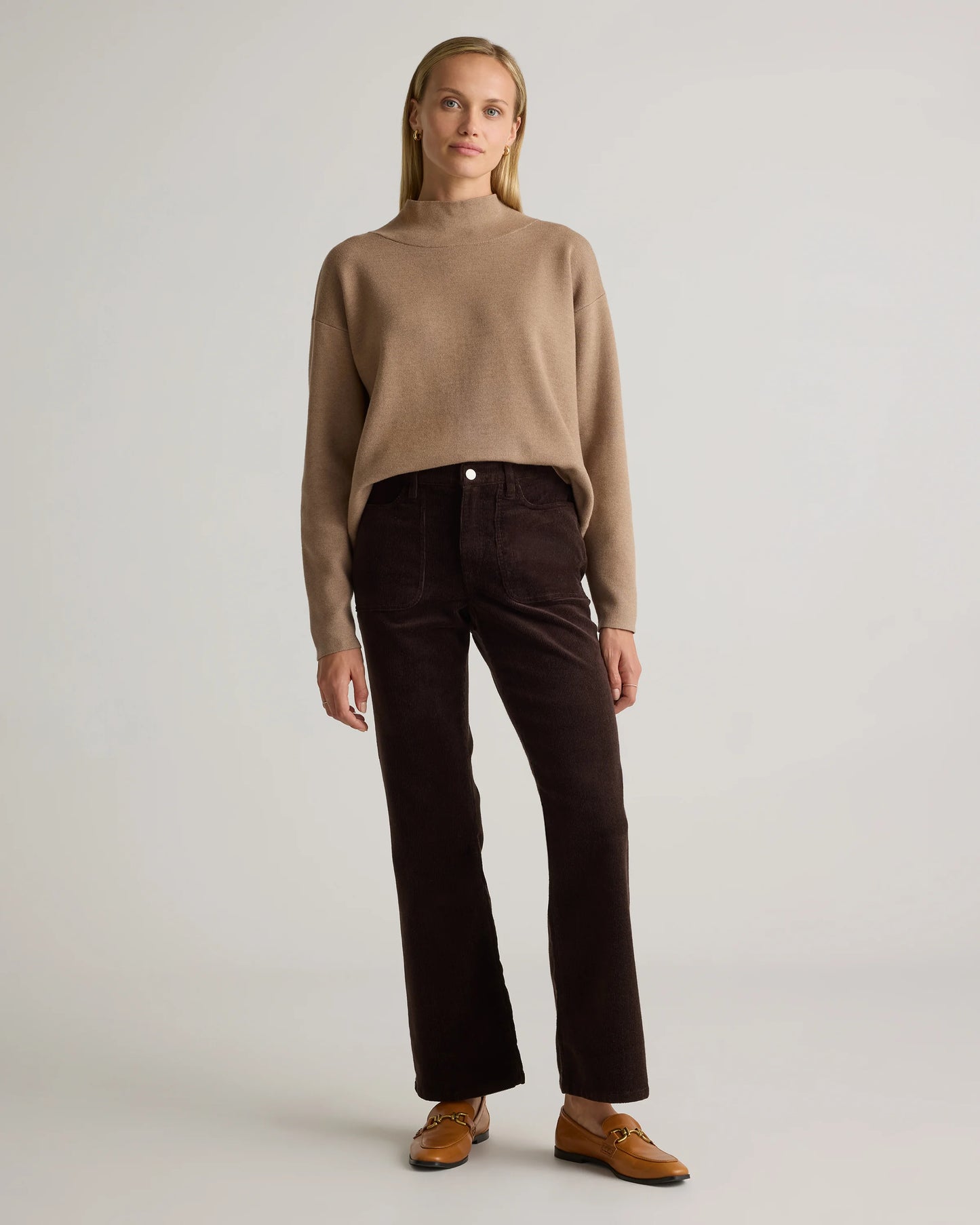 Organic Stretch Corduroy Flare Pants - 0 / Black