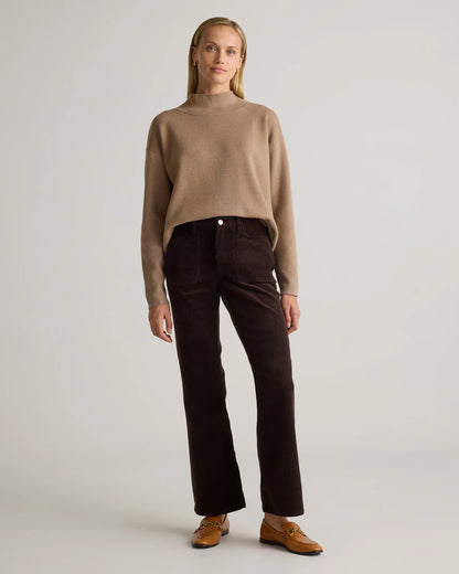 Organic Stretch Corduroy Flare Pants - 0 / Black