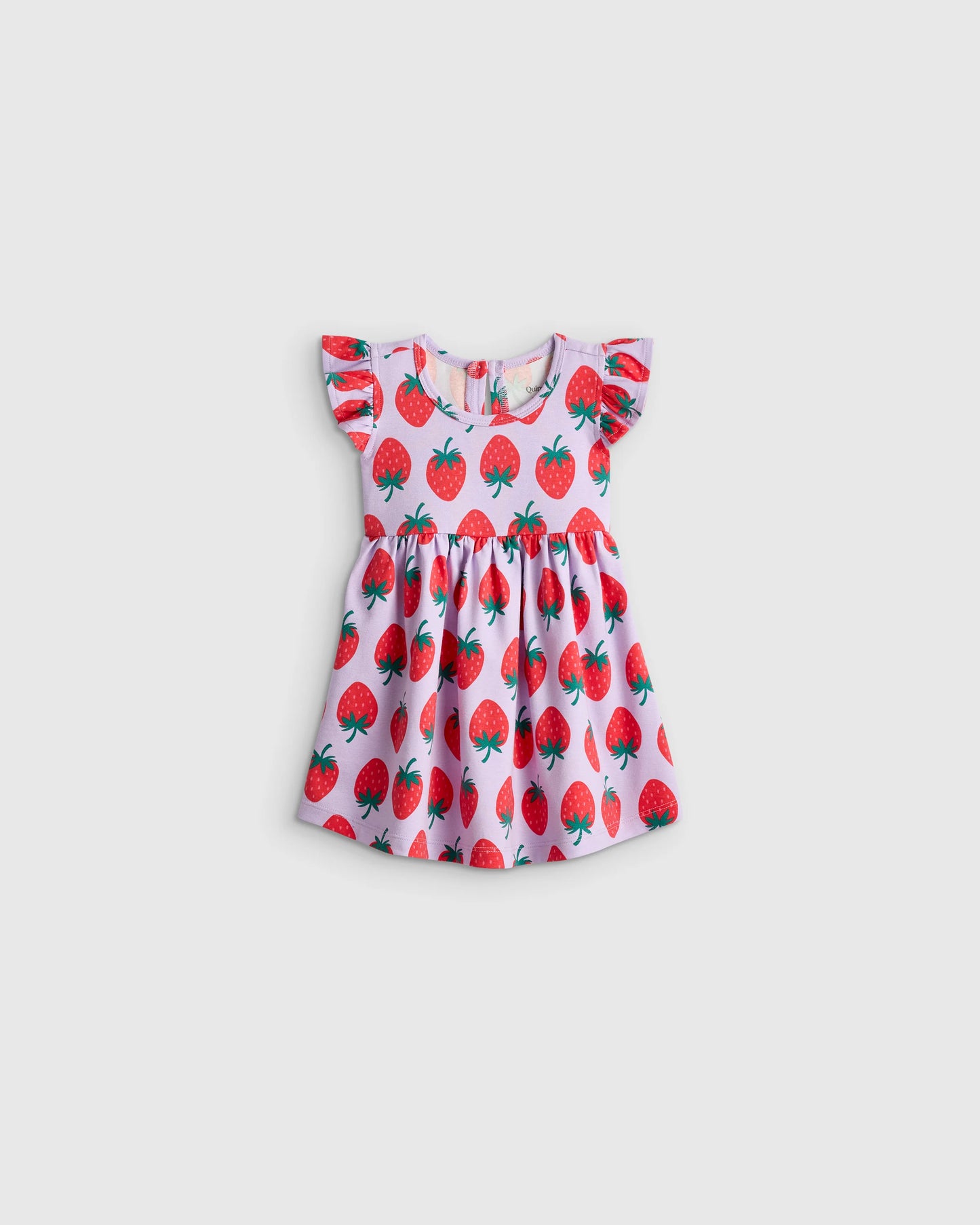 Organic Cotton Sleeveless Ruffle Dress - 3-6M / Aqua Daisy