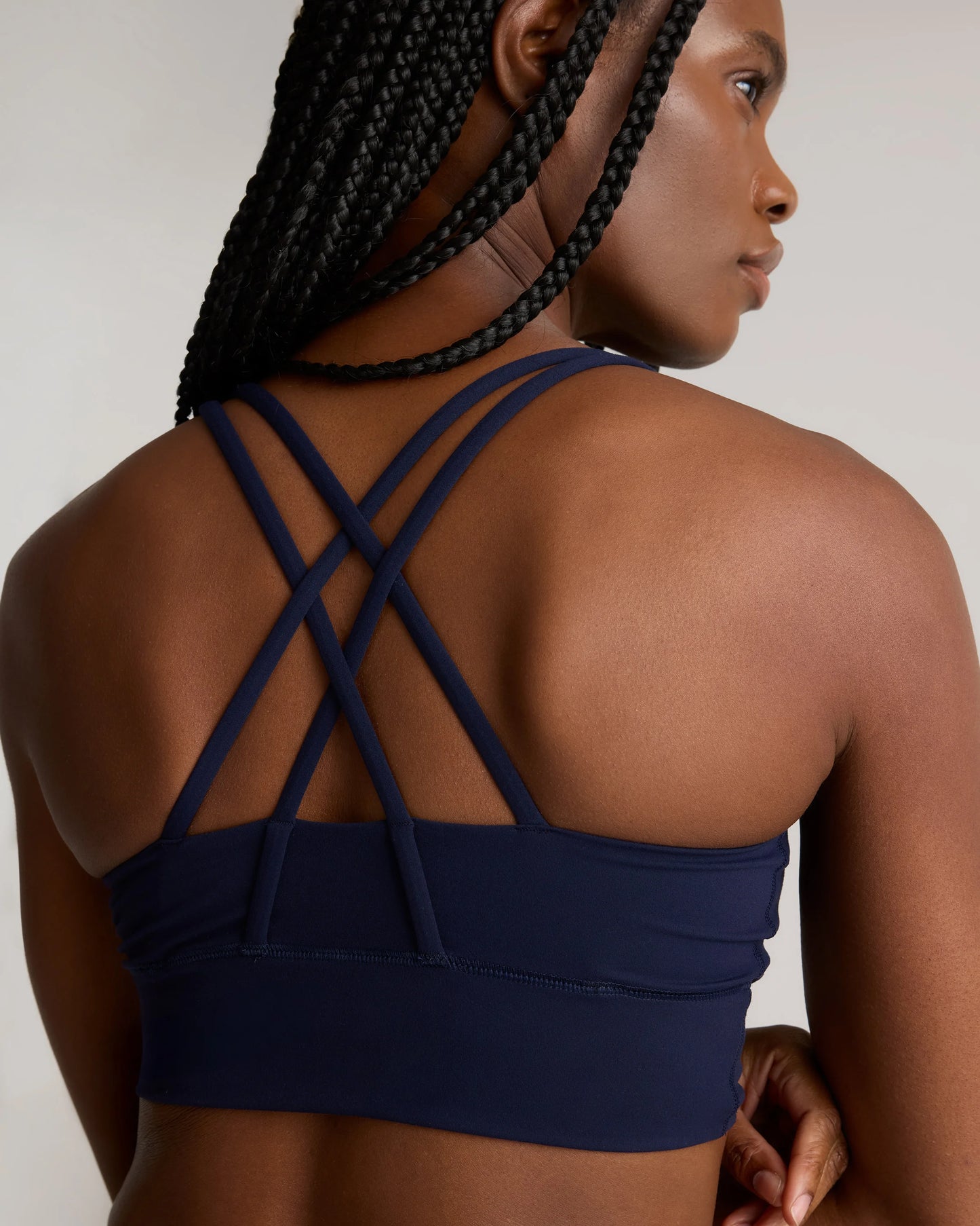 Power-Up Long Line Strappy Sports Bra - XS / Classic White