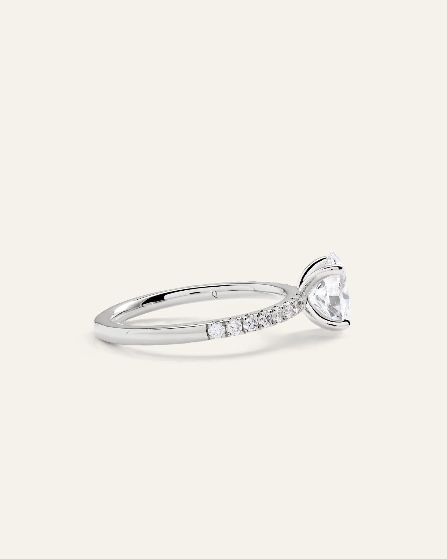 Lab Grown Diamond Oval Petite Pave Engagement Ring - 1ct - 4 / Yellow Gold