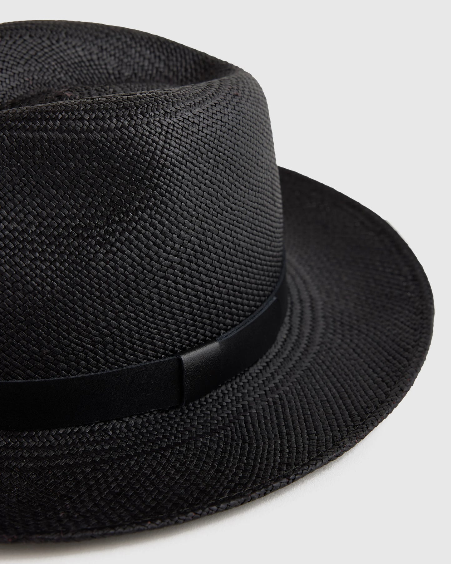 Toquilla Straw Panama Hat - S / Black