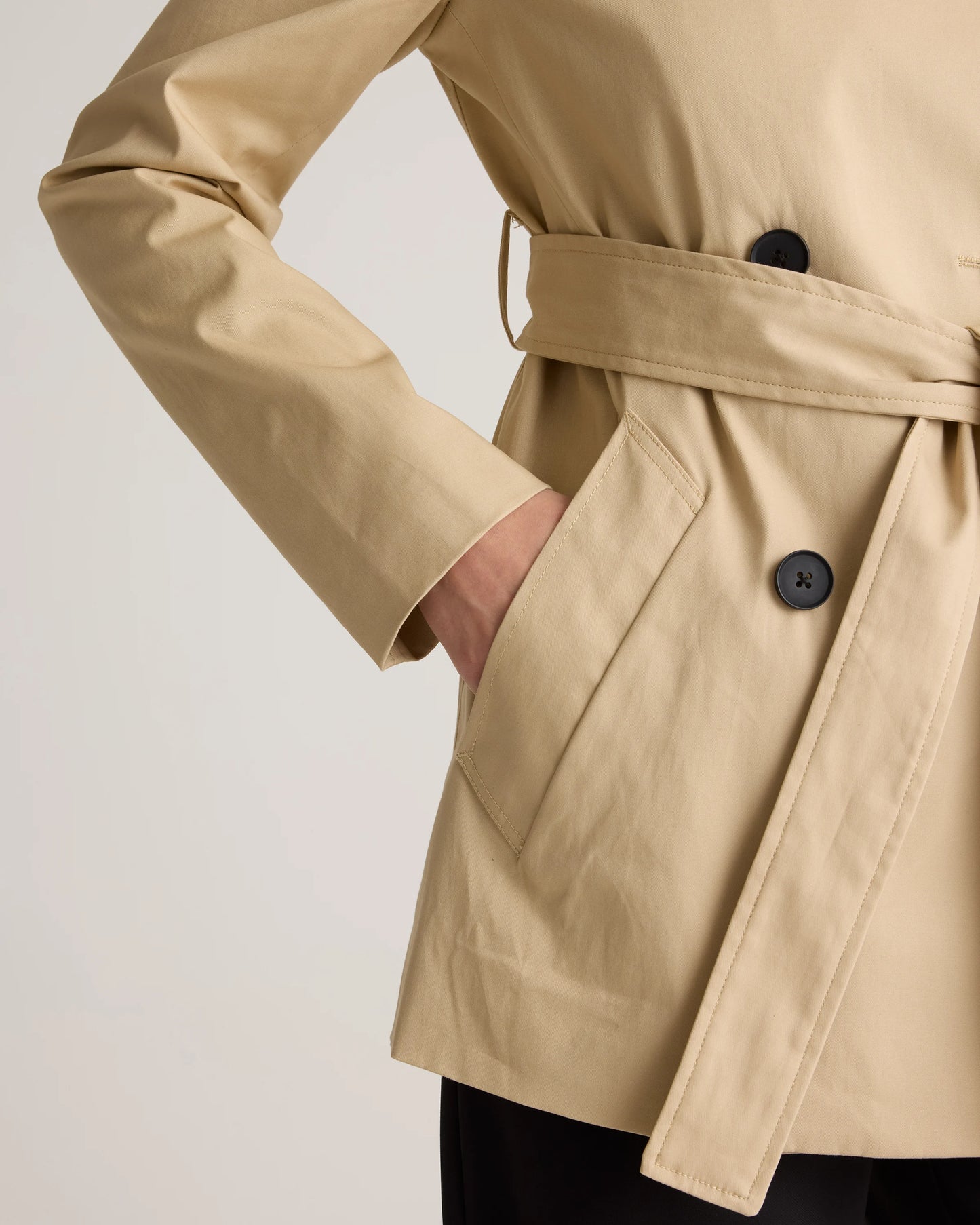 Comfort Stretch Short Trench Coat - XS / Coffee Bean Brown