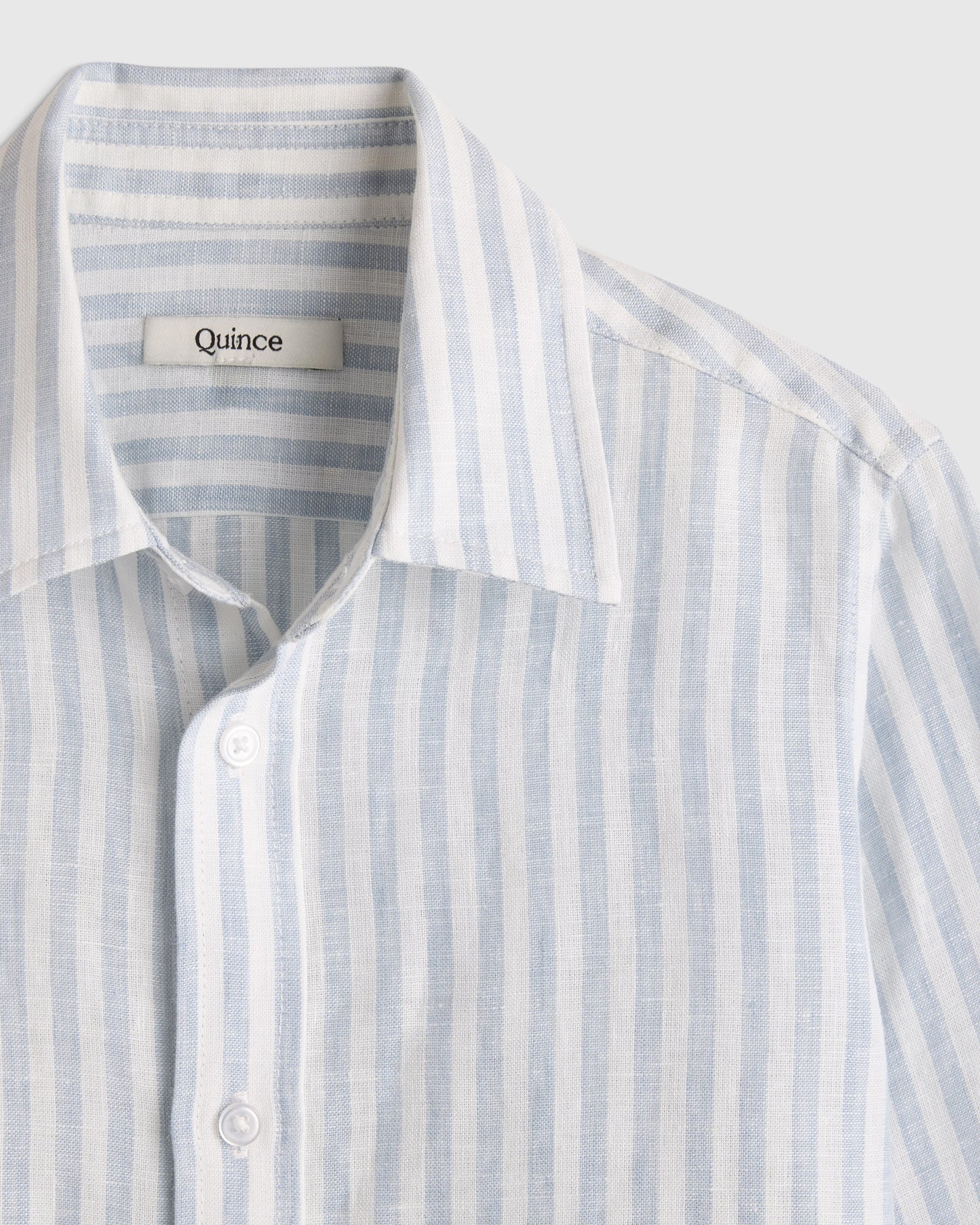 100% European Linen Long Sleeve Shirt - 6 / Sky Blue Mariner Stripe
