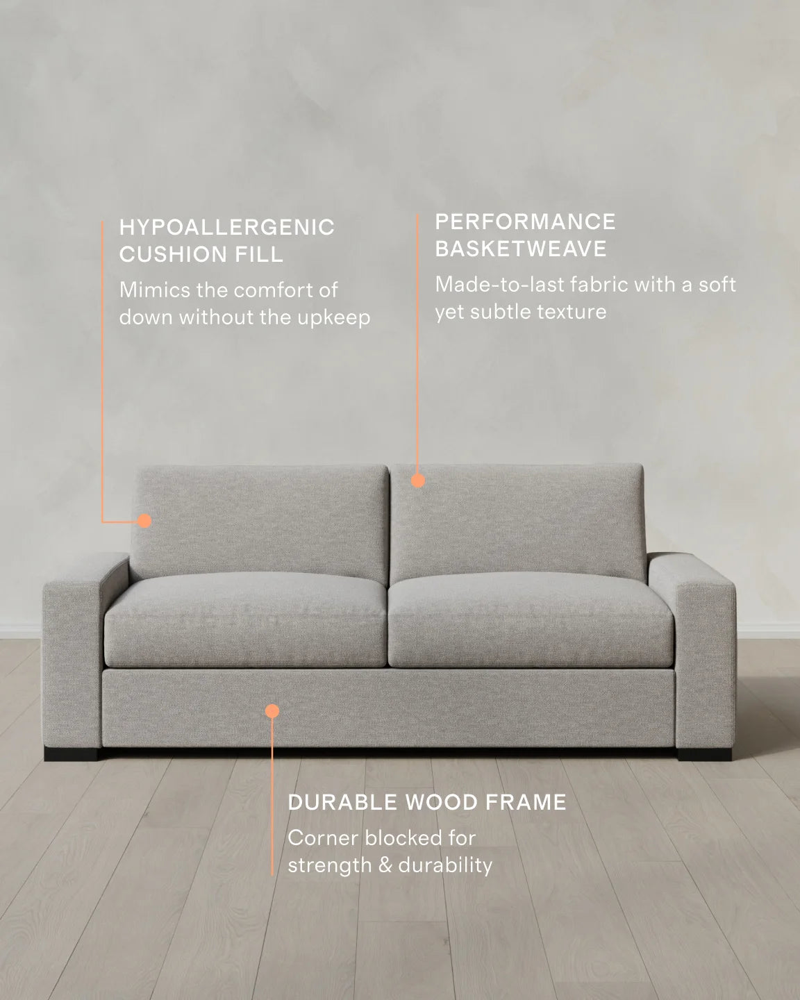 Stillman Sofa in Performance Basketweave - 7ft / Flax