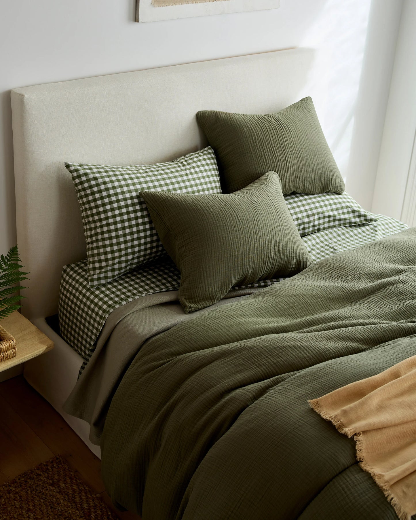 Organic Cotton Gauze Duvet Cover Set - Twin / Dried Sage