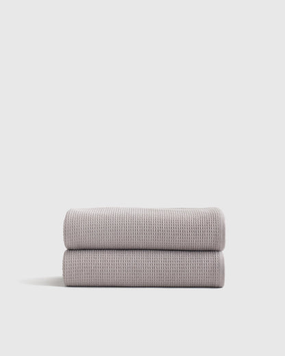 Turkish Waffle Terry Bath Towel (Set of 2) - One Size / White