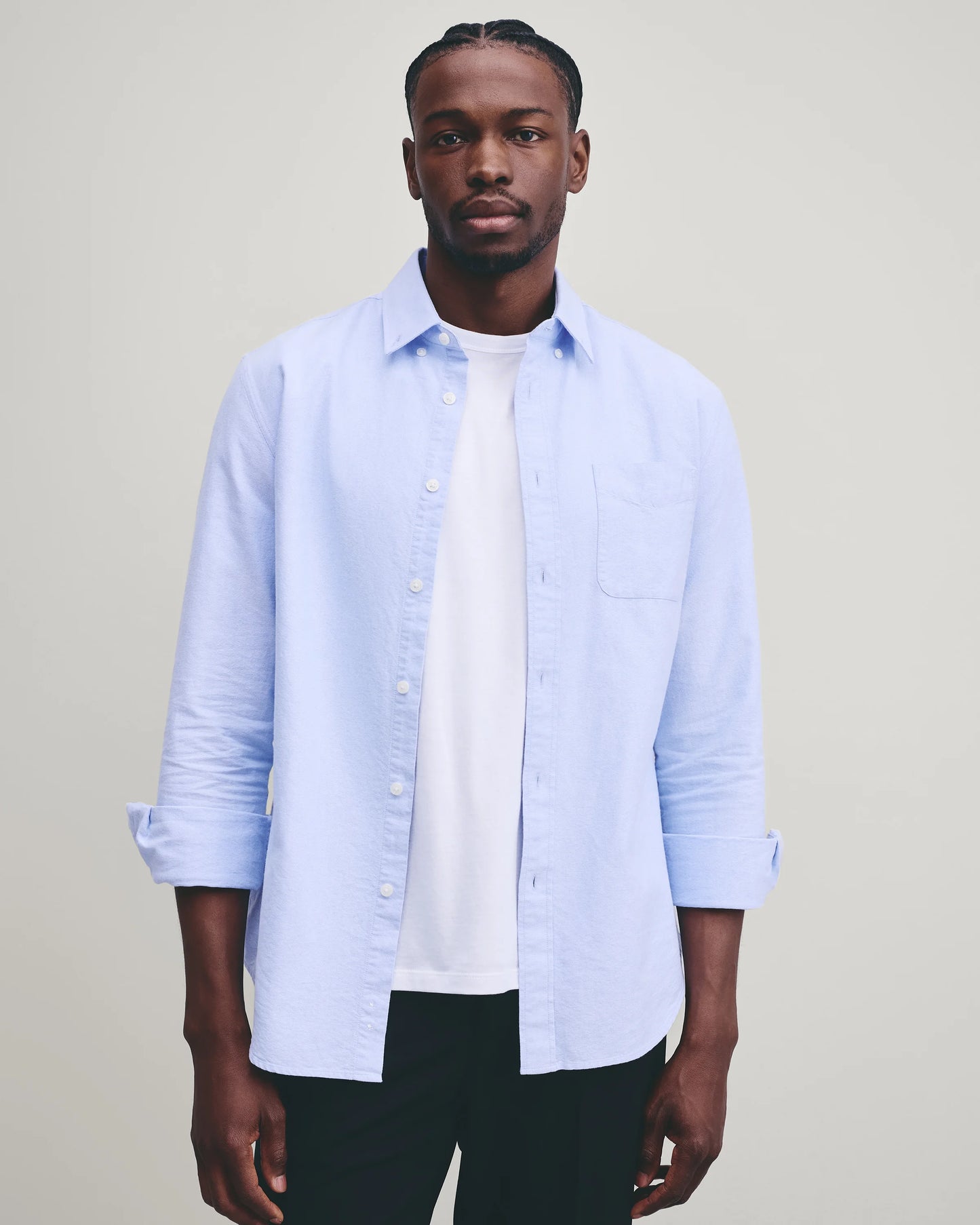 100% Organic Cotton Oxford Shirt - XS / Light Pink Stripe