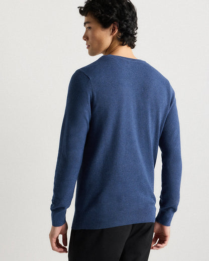 100% Organic Cotton Pique Crewneck Sweater - S / Moonstone Blue