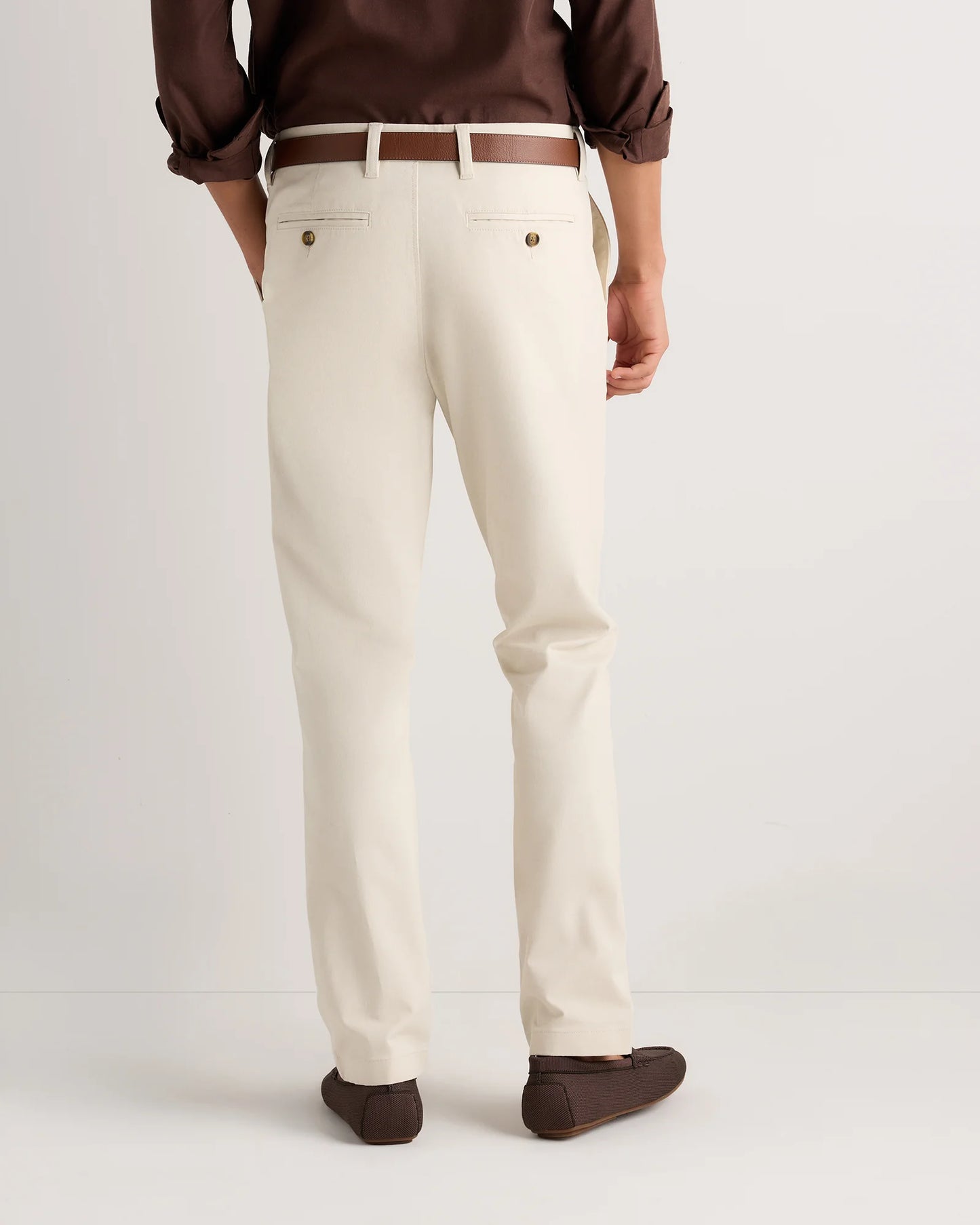 Organic Cotton Stretch Chino Pants - Slim - 30X30 / Stone