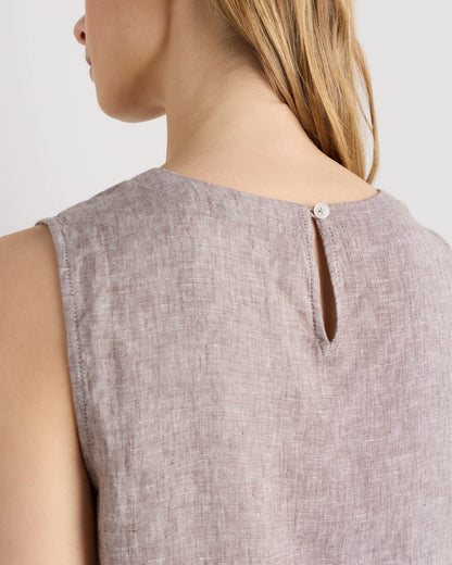 100% European Linen Tank - XS / Black