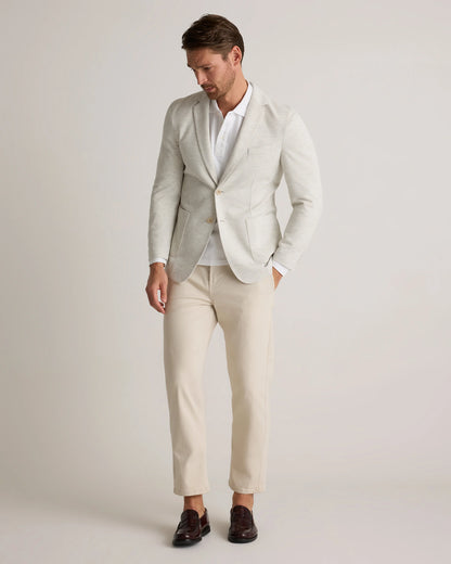 Cotton Pique Knit Blazer - XS / Heather Charcoal
