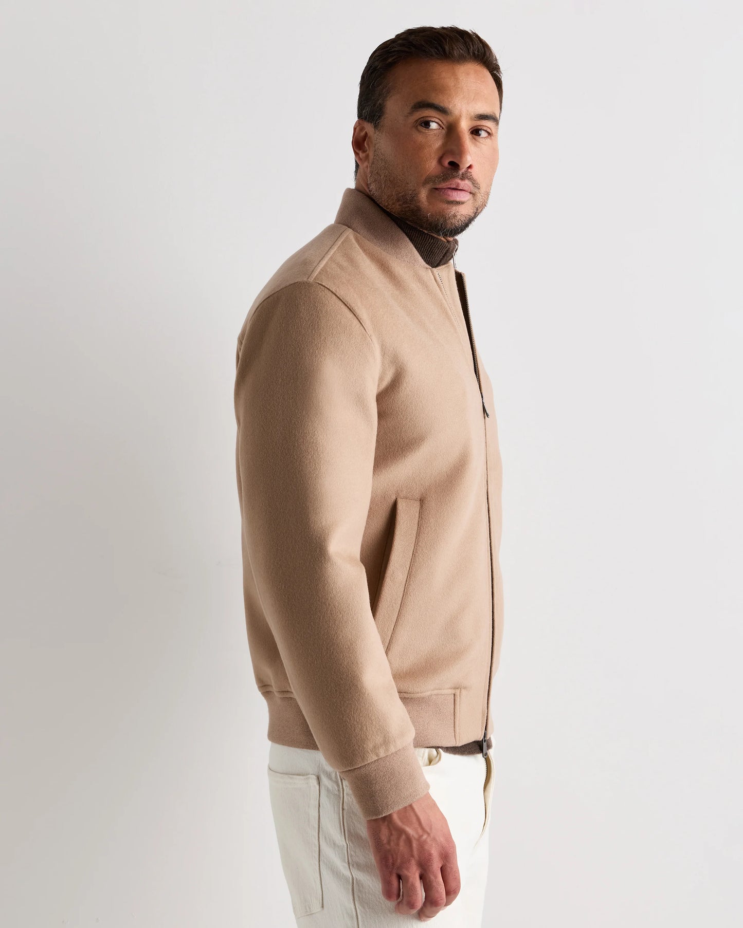100% Mongolian Cashmere Bomber Jacket - S / Black