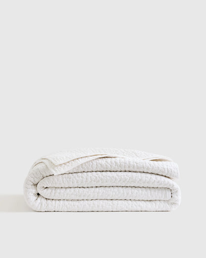 Organic Cotton Hand Stitched Quilt - Twin / Stone